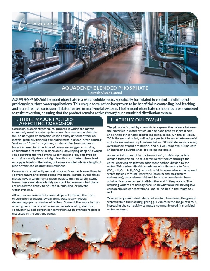 AQUADENE® Blended Phosphate Corrosion Control Tech Brief Cover Image